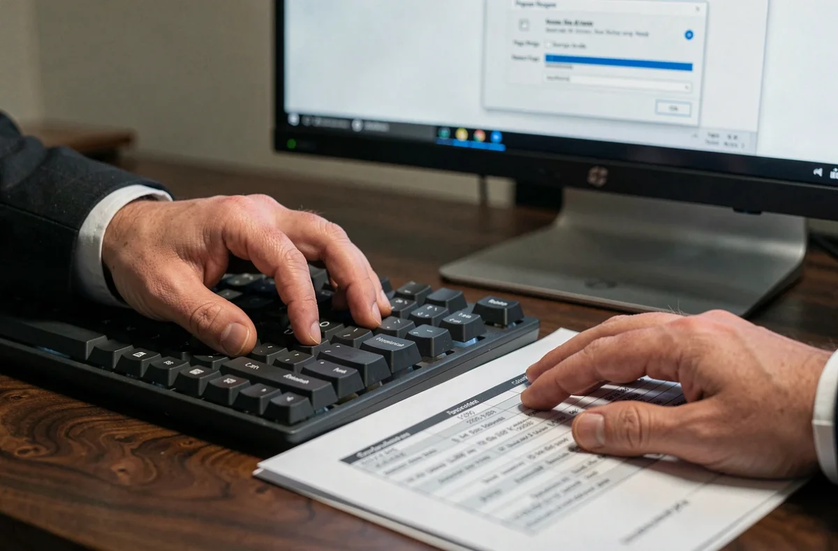 Gros plan sur les touches Ctrl et P d'un clavier mécanique pour lancer une impression rapide au bureau