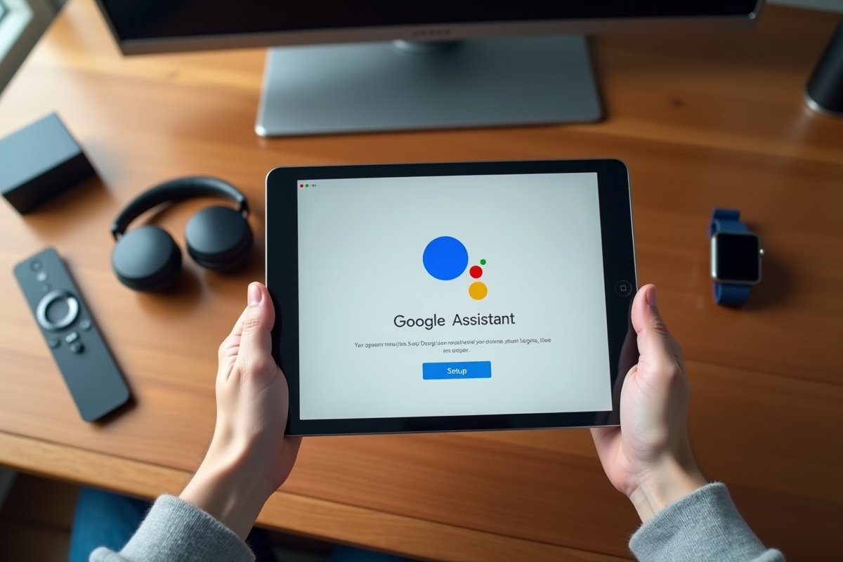 Mains tenant une tablette avec l